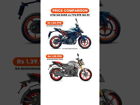 KTM 160 Duke vs TVS RTR 160 4V – Price Face-Off! 🔥 #tvsrtr160 #ktm160duke