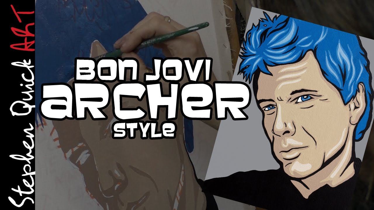 Painting JON BON JOVI in ARCHER Style #archer #bonjovi