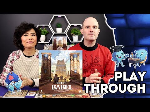 Rise of Babel - Deck building with competitive tile placement - Playthrough w/ Tarrant & Stella