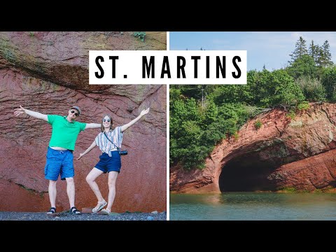 加拿大新不倫瑞克省聖馬丁斯一日遊。探訪海洞+芬迪步道公園路。 (Day Trip to St. Martins, New Brunswick, Canada: Visiting the Sea Caves + Fundy Trail Parkway)