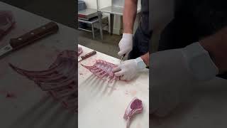 Frenched Lamb Rib Chops🔪🐑  #shorts #lamb #lambchops