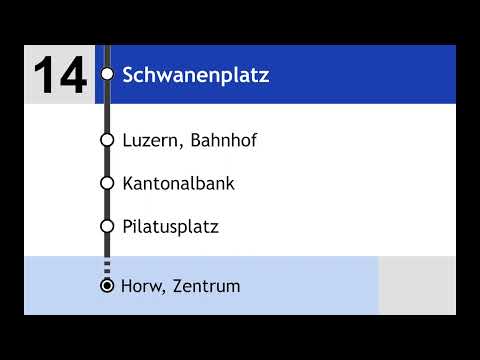 vbl Ansagen • 14 • Luzern, Brüelstrasse – Kriens, Südpol – Horw, Zentrum