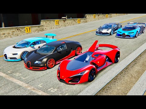 Ferrari F80 Concept vs Bugatti Supercars - Old Spa