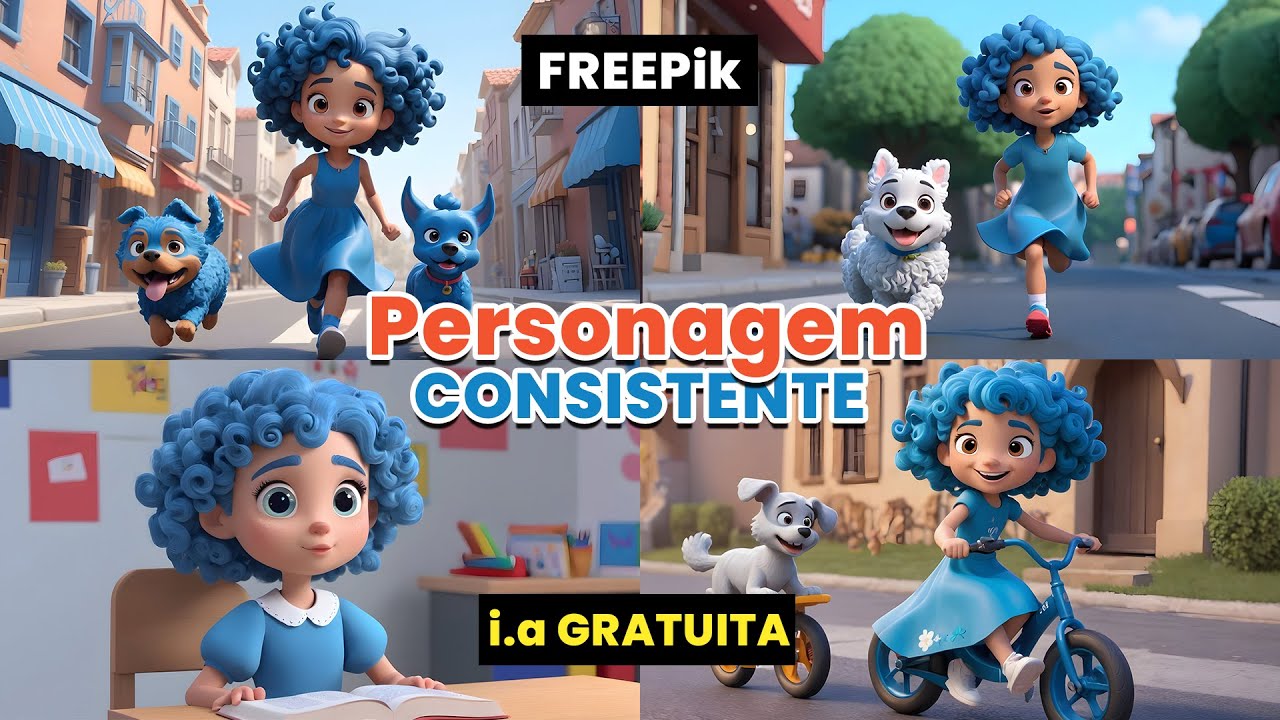 NOVA IA FREEPik.ai  Personagens IGUAL com o Mesmo Rosto para livro de Histórias INFANTIL