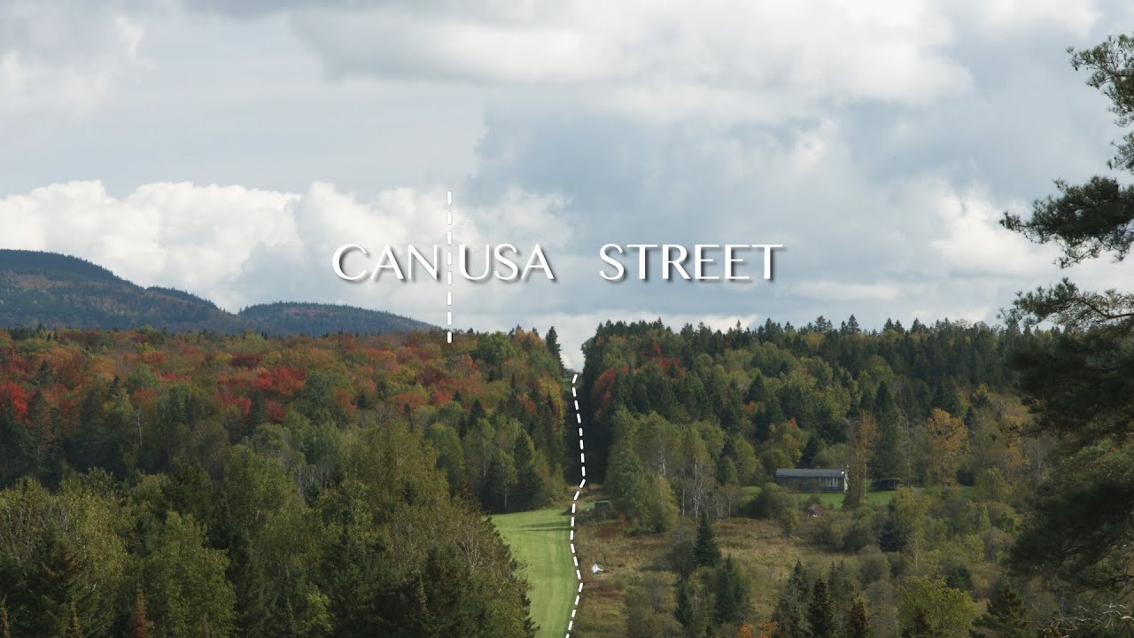 Canusa Street: Where the dotted yellow line is the official US-CAN border