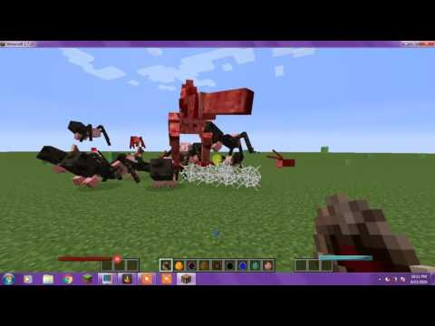 Modded minecraft #1 nastysaurus vs spiderpig army