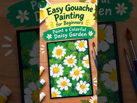 Easy Gouache Painting for Beginners | Paint a Colorful Daisy Garden 🌼