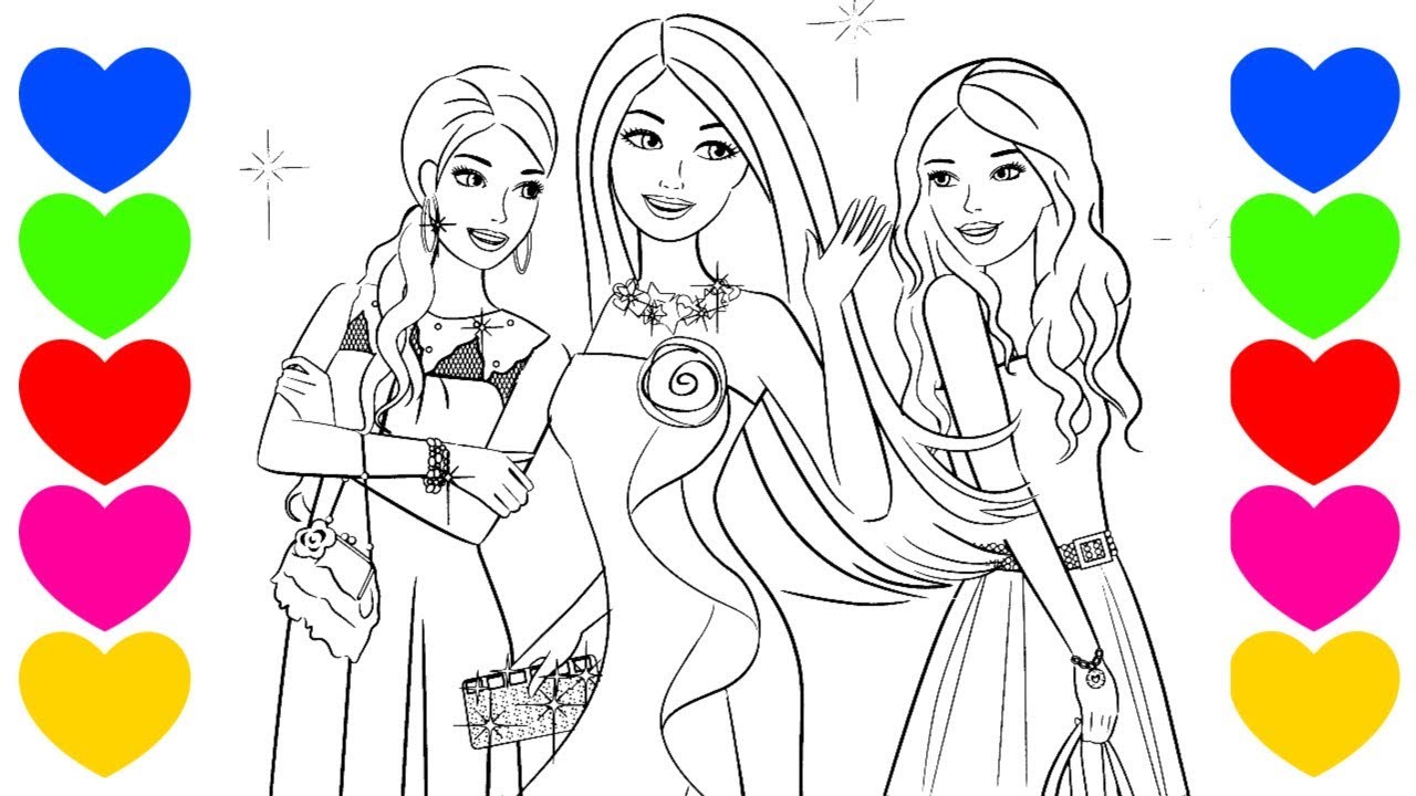 Desenho de Pintar | Pintar Desenho da Barbie | Colorir Boneca Barbie