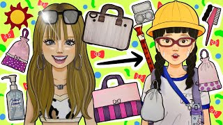 【paperdiy】【making】夏休みを終え学校の準備をする小学生🎒#ギャル#making