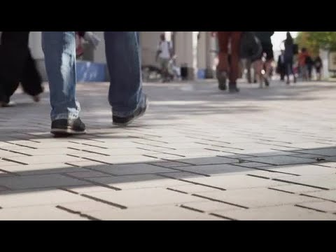 Busy Pedestrian Street Stock Video