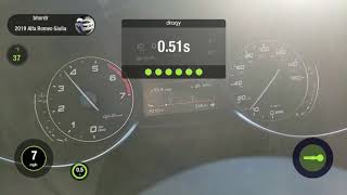 Stock 2019 Alfa Romeo Giulia 2.0 ti sport 0-60mph and 1/4 mile dragy times 13.3 at 104mph...