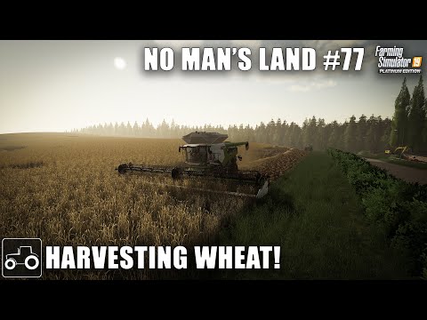 Harvesting Wheat, Canola & Baling Straw, No Man's Land #77 Farming Simulator 19 Timelapse