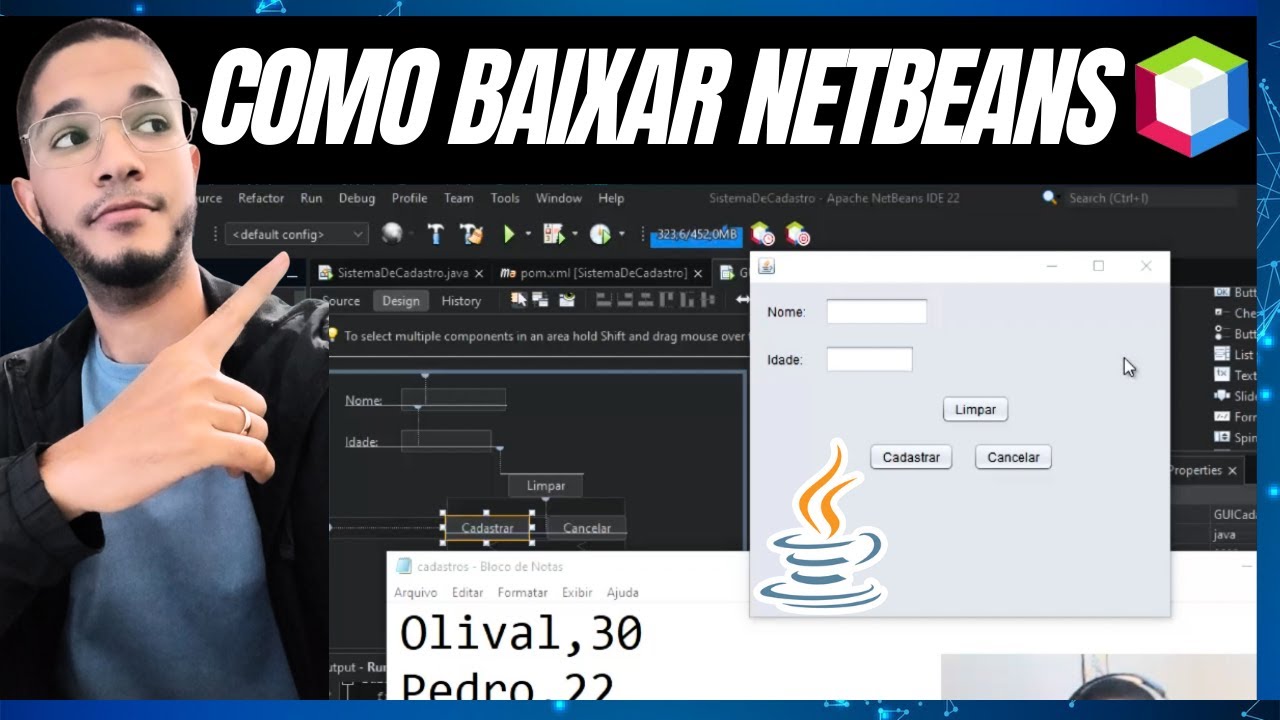 como baixar netbeans. como instalar netbeans. netbeans java. netbeans 2024. netbeans. aula completa