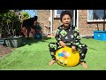 Aleena And Ayden On Space Hoppers