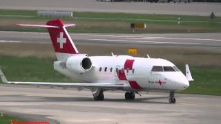 preview picture of video 'REGA Swiss Air Ambulance Canadair Challenger 604 HB-JRA - Flughafen Zürich Kloten'