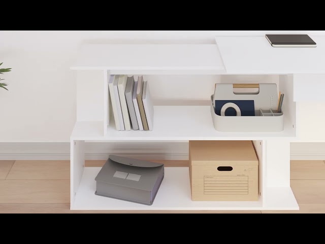 Video teaser per 801098 vidaXL Corner Desk White 200x50x76 cm Engineered Wood