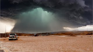 Tsunami From Heaven ! Crazy Rain Bomb 'Wet Microburst’ Over Oman, Yaqoub, Ibri
