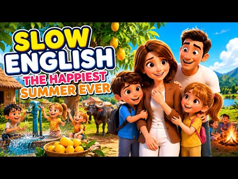 SLOW ENGLISH 🌞 The Happiest Summer Ever | Emotional Family Village Story