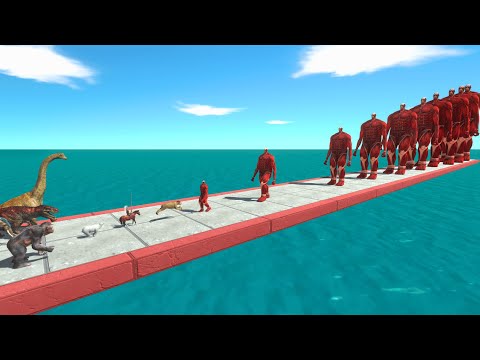 All Units VS 10 Levels of Colossal Titan - Animal Revolt Battle Simulator