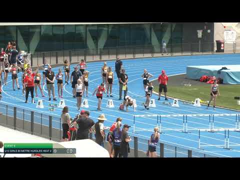 U13 Girls 80m Hurdles Heat 2: 2021 State Combined Events Championships // LAVicTV