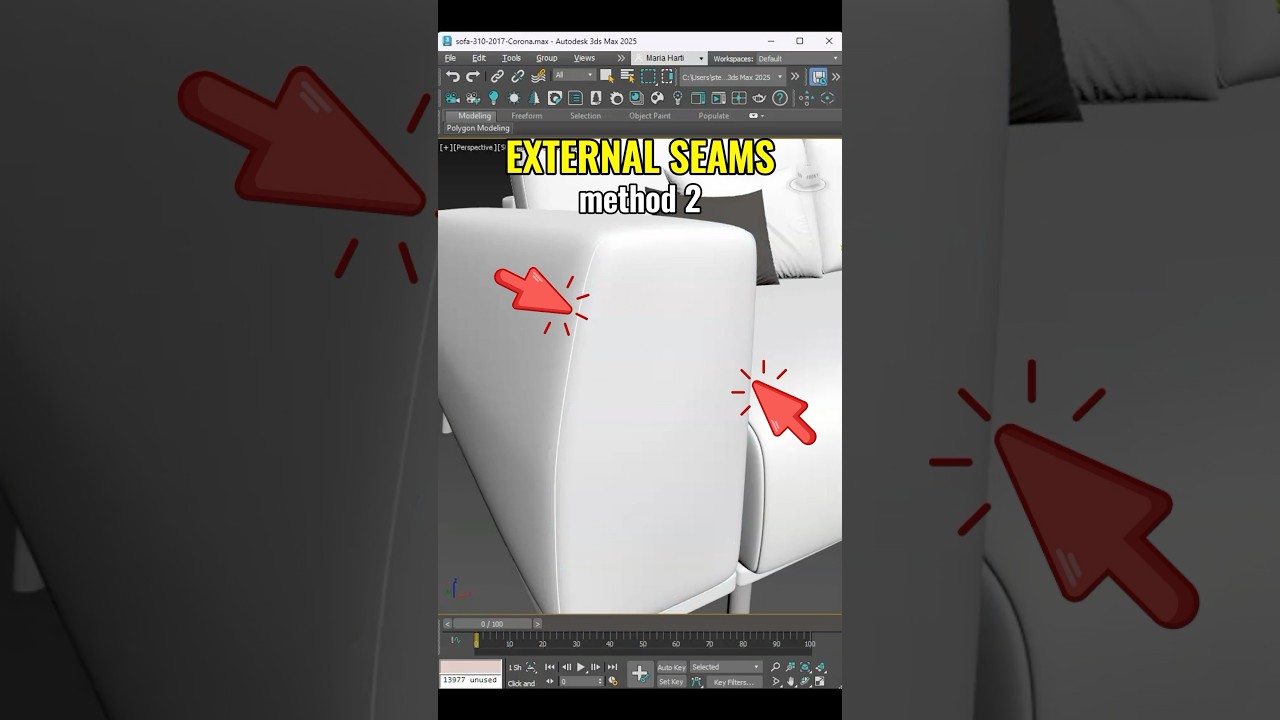 External seams for furniture| 3ds Max tutorial