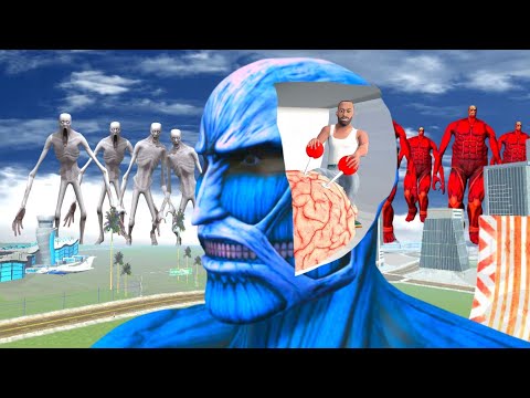 Franklin Enter Ice Colossal Titan's Head & Fight Lava Titan's & SCP096 In Indian Bike Driving 3D!