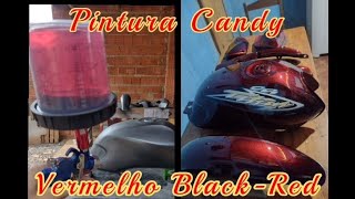 Pintura Candy Black-Red (Negro-Rojo) CG Titan 125
