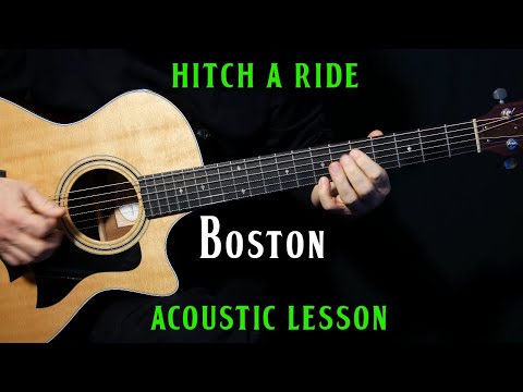 how to play "Hitch a Ride" on acoustic guitar by Boston | guitar lesson tutorial