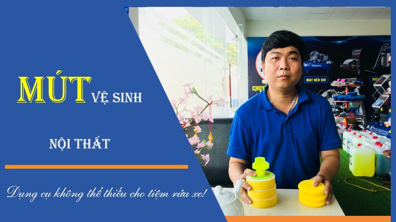 Mút vệ sinh xe 3 inch có tay cầm 14