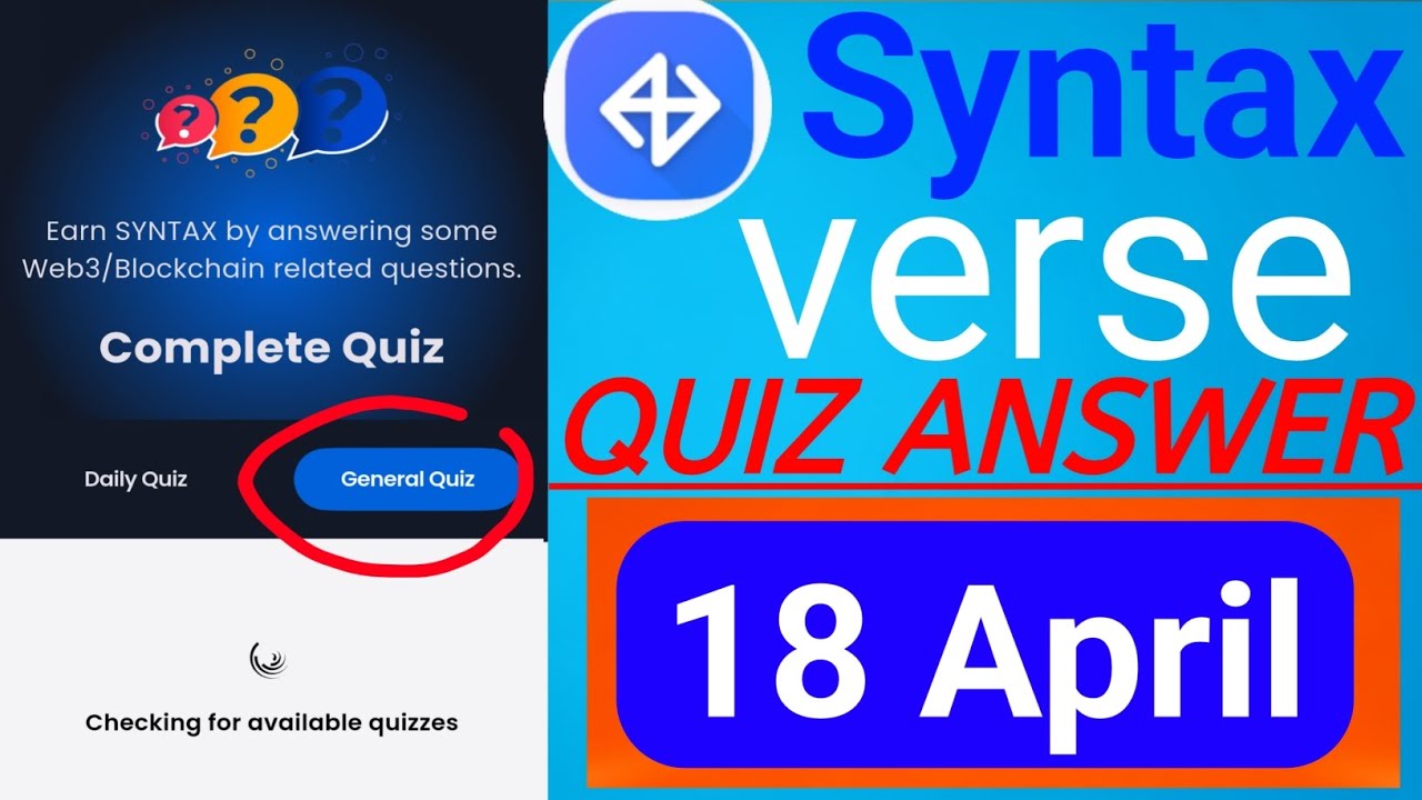 Syntax Verse general quiz answer | Privacy-First NFTs | 18 April 