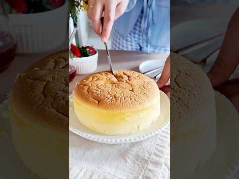 CHEESECAKE JAPONÉS ✨🍞 #cheesecakejapones #recetasfáciles #recetasparavender