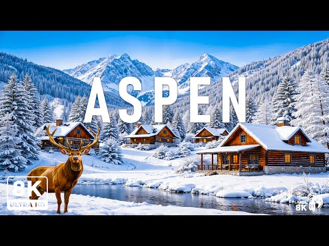 Aspen Winter 8K ❄️ Snowy Mountains & Silent Forests | Colorado’s Alpine Wonderland