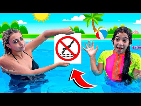 SARAH aprende as REGRAS DE CONDUTA para CRIANÇAS na PISCINA Story for kids