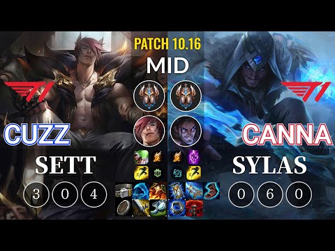 T1 Cuzz Sett vs T1 Canna Sylas Mid - KR Patch 10.16