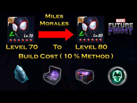 Miles Morales Level 70 To Level 80 Build Cost Information For Beginners - Marvel Future Fight