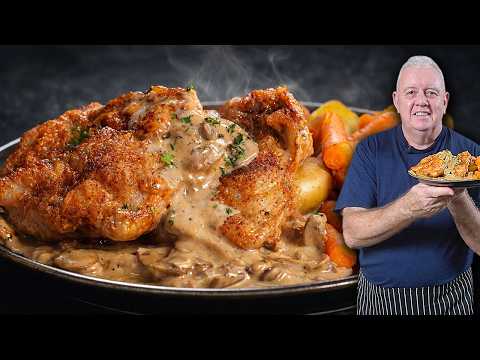 One Pan Creamy Garlic Mushroom Chicken