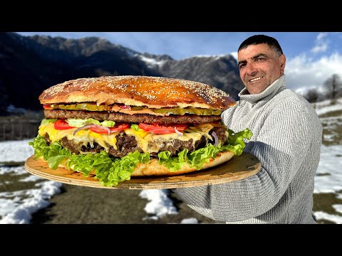 Seelenvolles Kochen eines riesigen Cheeseburgers abseits der Hektik der Stadt!