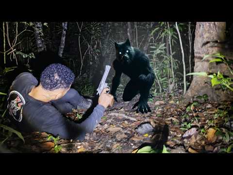 Ele foi derrubado e puxado por esse lobisomem