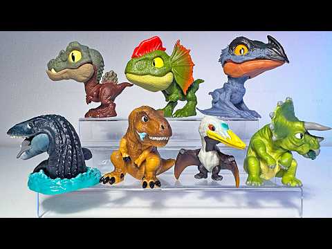 New Jurassic World Toys! Mighty Little Biters & Gashapons! T-Rex, Mosasaurus, Quetzalcoatlus, Spino