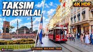 Istanbul Walking Tour 🇹🇷 The Heart of Istanbul: Taksim & Istiklal | 4K HDR 60FPS