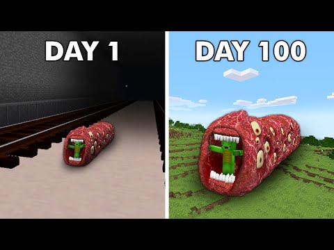 We Survived 100 Days as TRAIN EATER in Minecraft
