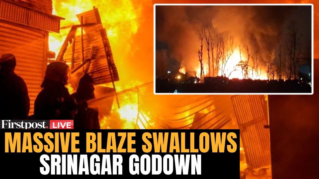 Srinagar Fire LIVE: Massive Fire Erupts at Carpet and Furnishing Warehouse in Srinagar | Tengpora