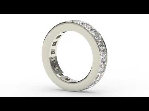 Eternity Ring with Channel Set Princess Cut Diamonds - Princess Cut Diamond Eternity Ring
