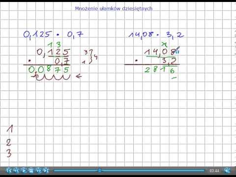 Mnożenie ułamków dziesiętnych - Matematyka Szkoła Podstawowa i Gimnazjum