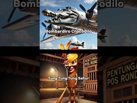 Bombardiro Crocodilo 🐊 VS Tung Tung Tung Sahur.Itanlian Characters #italian #brainrot #meme #shorts
