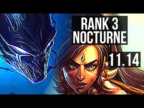 NOCTURNE vs NIDALEE (JUNGLE) | Rank 3 Nocturne, 9/2/4, Dominating | TR Grandmaster | v11.14