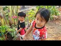 Children help mother to do housework