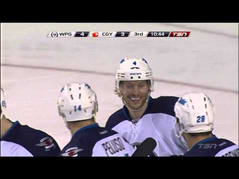 Paul Postma 1st goal for the Winnipeg Jets 2013 2014 April 11 2014