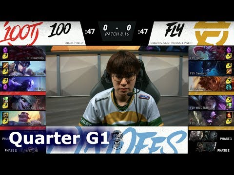 100 Thieves vs FlyQuest | Game 1 Quarter Finals S8 NA LCS Summer 2018 | 100 vs FLY G1