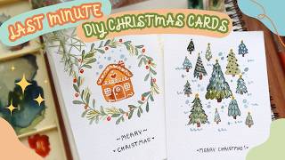 Easy & Quick Last Minute Christmas Doodle Cards: Watercolor Tutorial